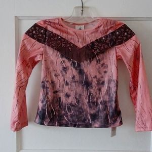 Disney Girls Top 5/6 Pink Brown Black